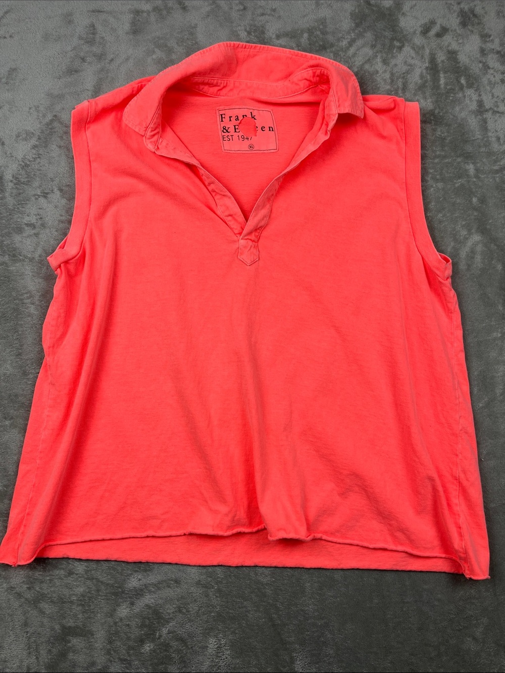 NEW Frank & Eileen XL 100% Cotton Pink Orange Olivia Popover Sleeveless USA FLAW